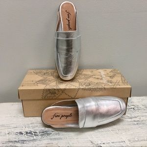 FREE PEOPLE Silver AT Ease Loafers NIB size 36